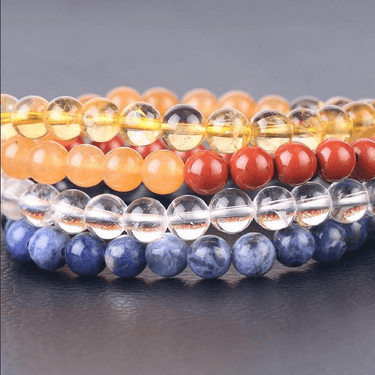 Natural 7 CHAKRA STONE 108 Mala Bead BALANCE Bracelet